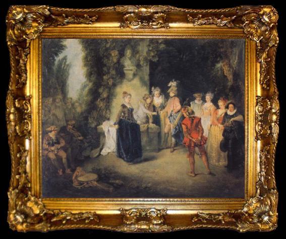 framed  Jean-Antoine Watteau Museum national the Franzosische Komodie, ta009-2